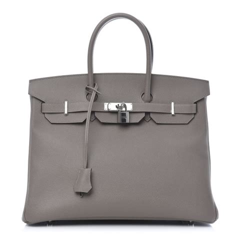 HERMES Epsom Birkin 35 Gris Asphalte 643405 